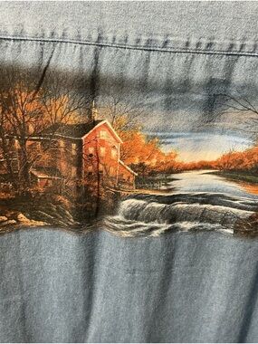 Terry Redlin artist Light Blue Chambray Shirt large NWT